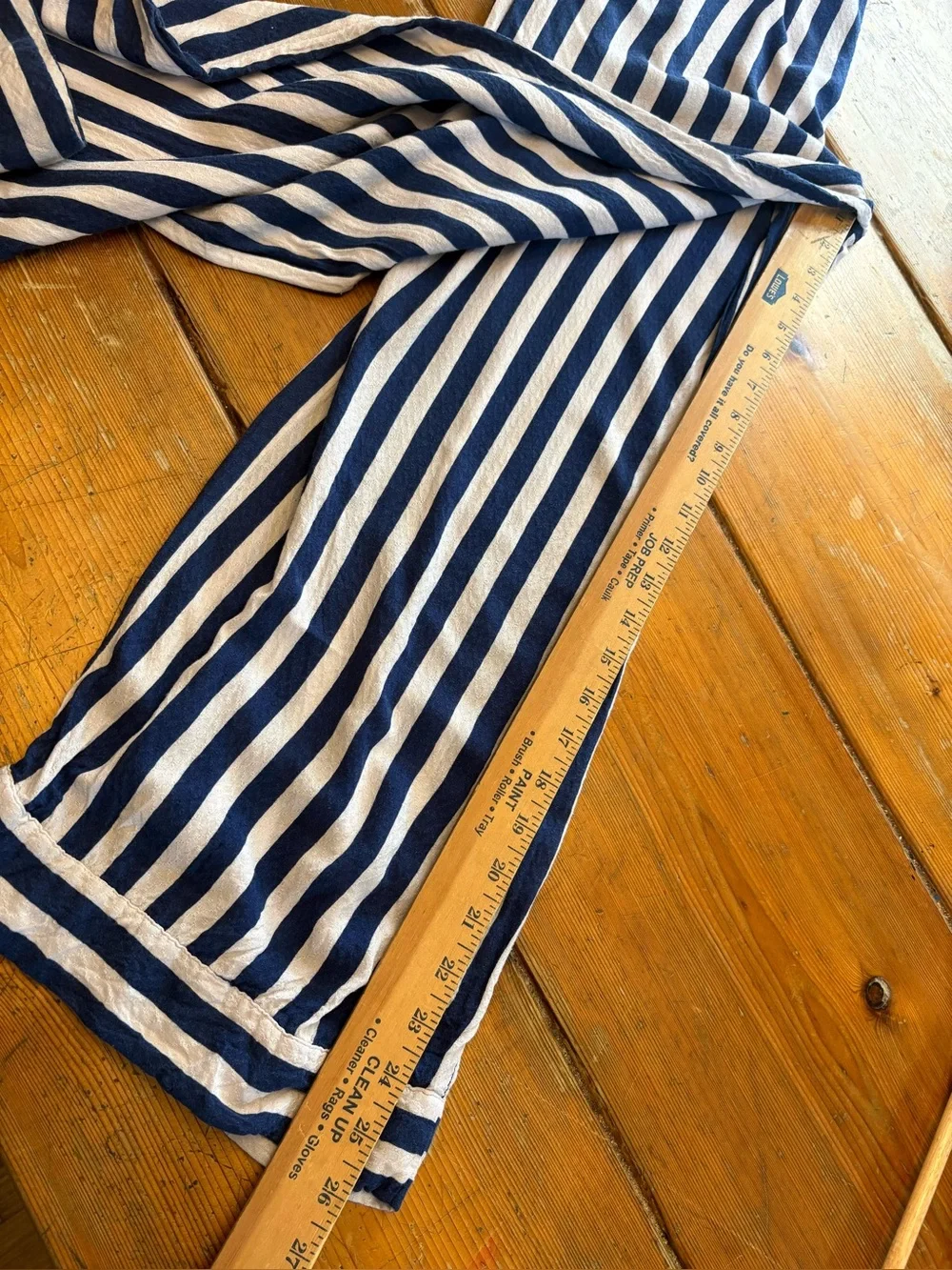 Free People Striped Wide Leg Pants XS Navy White Drawstring Coastal